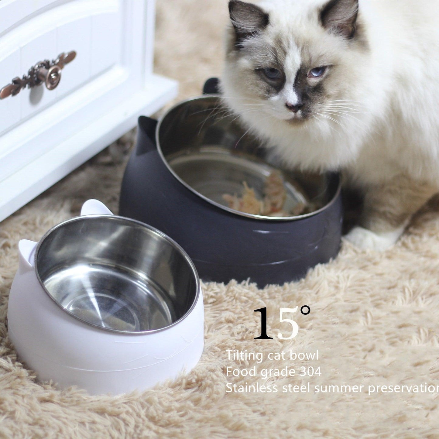 Elevated Slanted Pet Bowl - Ergonomic Design For Improved Feeding Experience