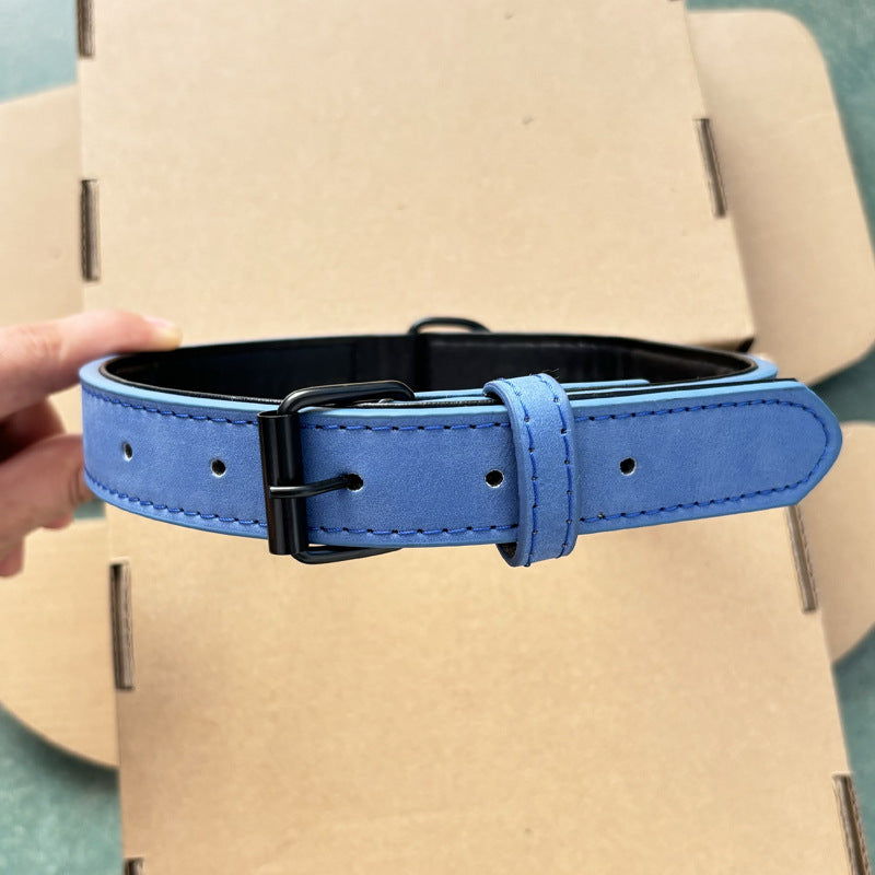Vegetable-tanned leather dog collar