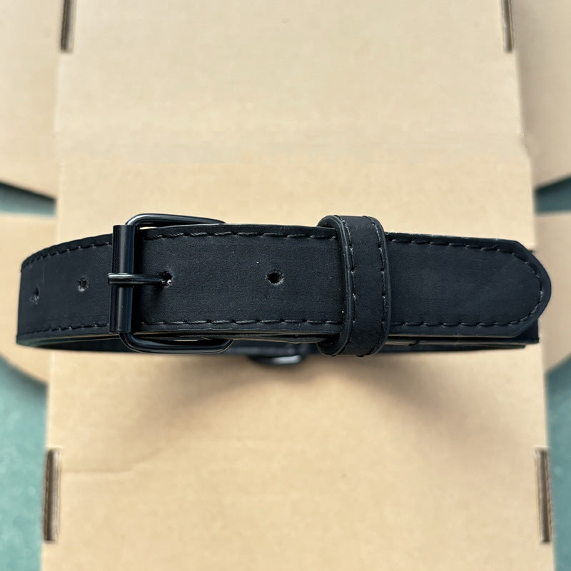 Vegetable-tanned leather dog collar