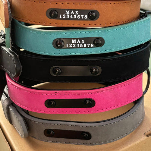 Vegetable-tanned leather dog collar