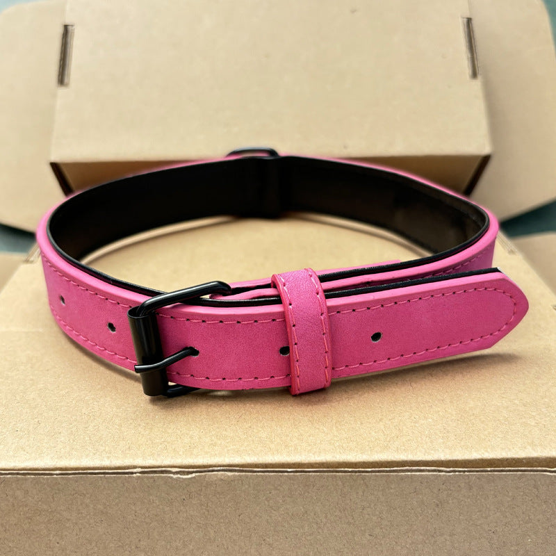 Vegetable-tanned leather dog collar